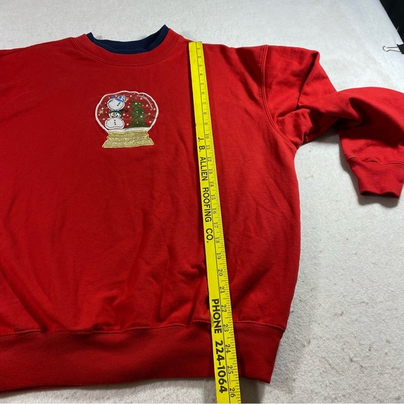 MCC Sweater Woman’s Large Red Christmas Sweatshirt Snowman Globe Red Sweater Top - Picture 9 of 12